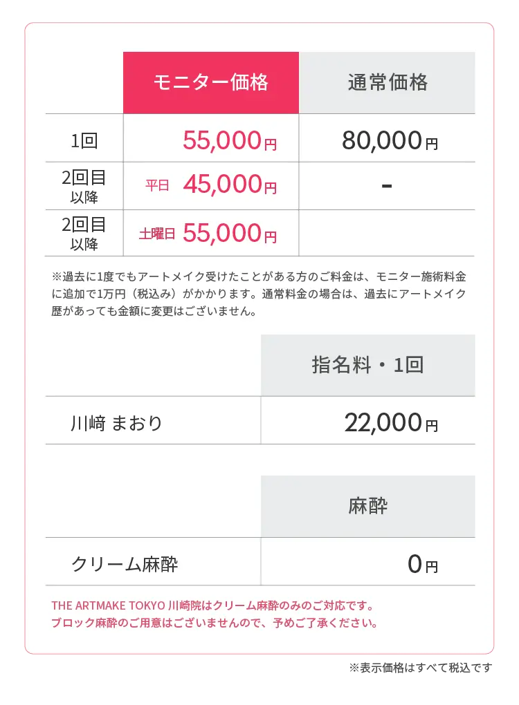 料金表