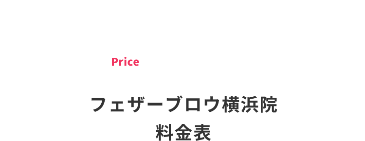 フェザーブロウ横浜院料⾦表